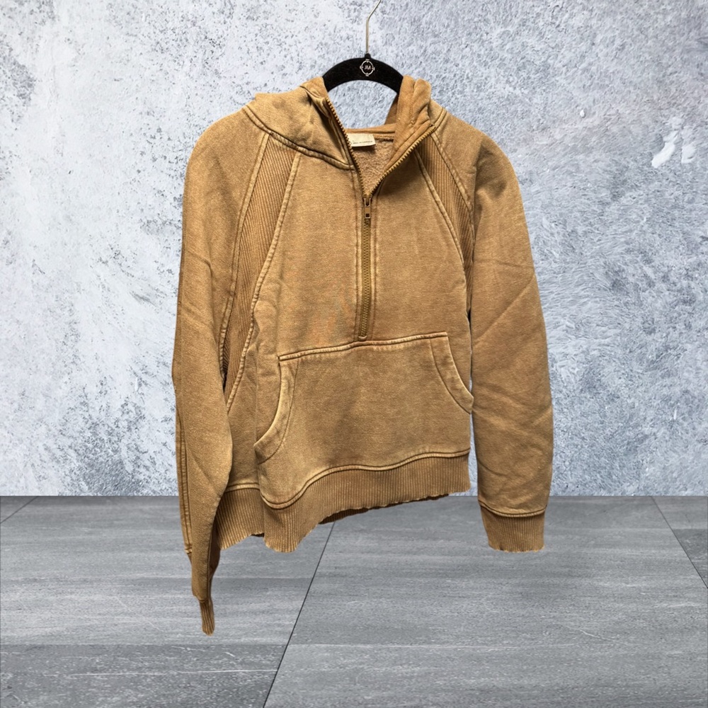 Zenana Outfitters Beige Fleece Hoodie